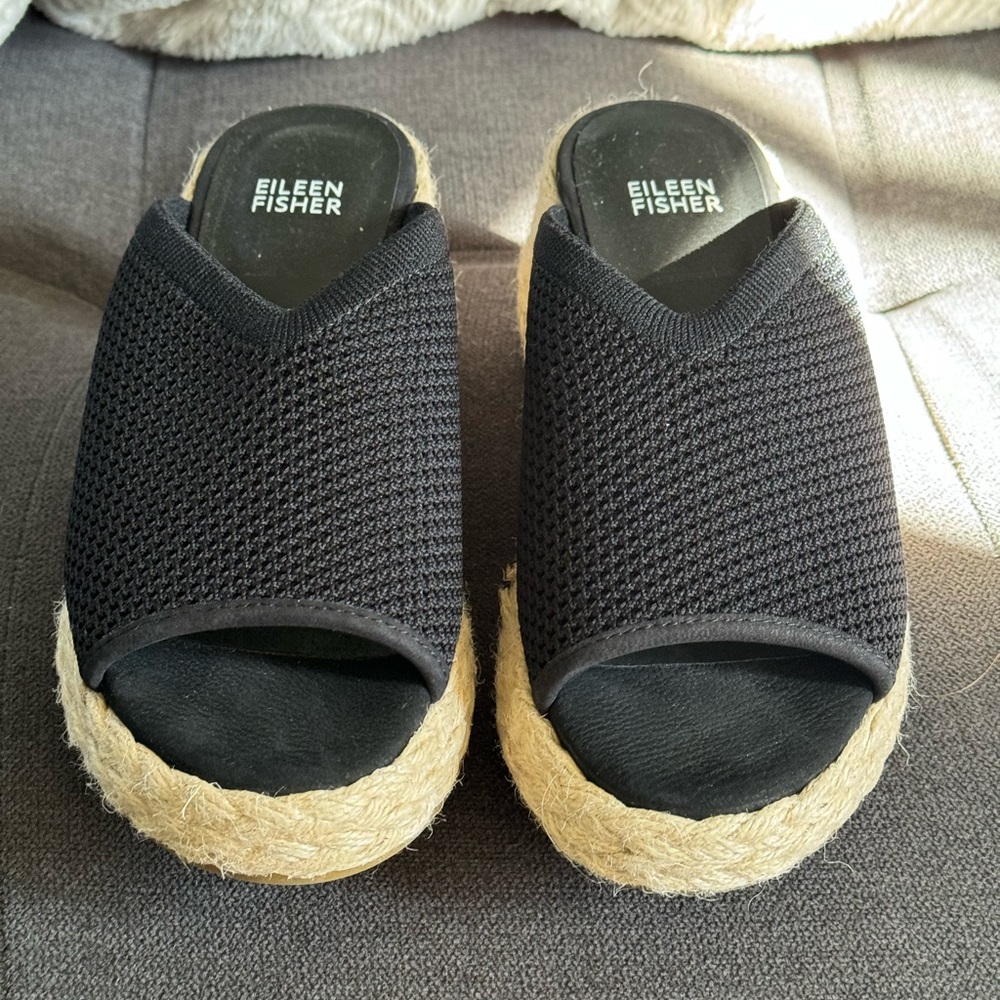 New Eileen Fisher Espadrille Wedge Sandal